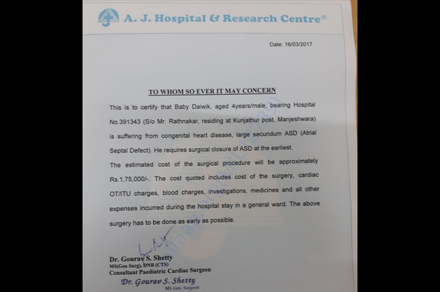 4-year-old Daiwik from Mangaluru needs charity help for congenital heart disease. Daiwik Is Holding On Strong But His Heart Is Not 